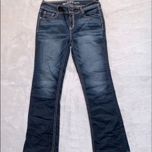 WALLFLOWER Dark Wash Bling Bootcut Jeans